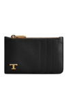 TOD'S TOD'S LOGO PLAQUE ZIPPED CARDHOLDER
