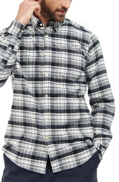 Barbour Stonewell Tailored Fit Plaid Cotton Button-down Shirt In Grey Marl
