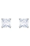 Swarovski Attract Princess Stud Earrings In Silver / Clear Crystal