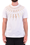 NEIL BARRETT NEIL BARRETT MEN'S WHITE OTHER MATERIALS T-SHIRT,PBJT798SP514S M