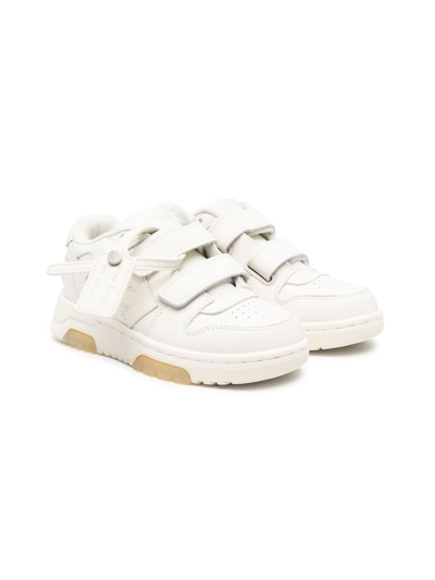 Off-white Kids'  Boys White Leather Sneakers