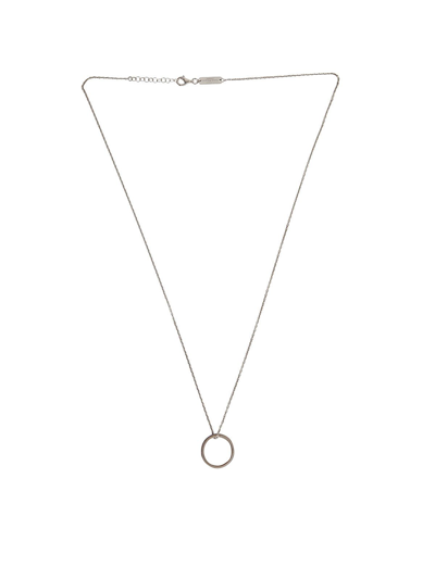 Maison Margiela Twisted Ring Necklace In Silver