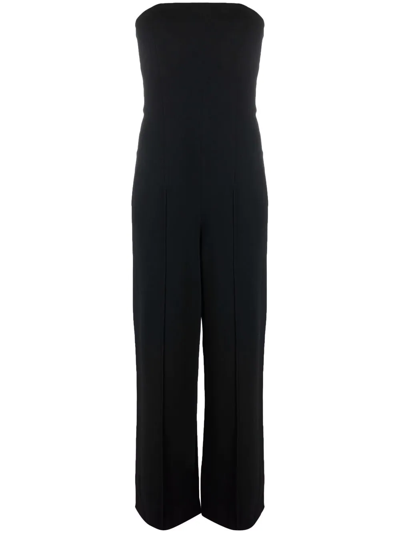 Ami Alexandre Mattiussi Strapless Stretch Viscose Jumpsuit In Black