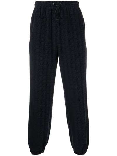 Alexander Wang Monogram-embossed Drawstring Track Pants In Blue