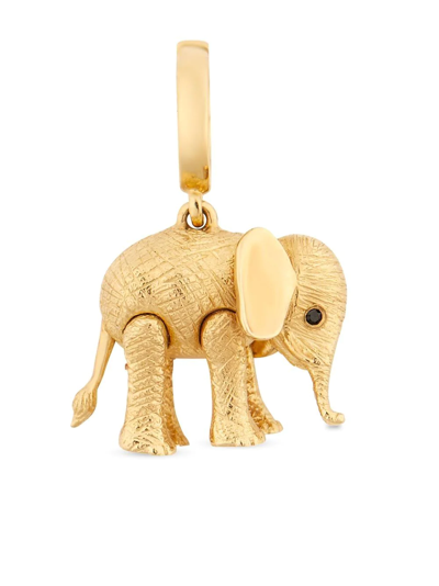 Annoushka Yellow Gold And Diamond Baby Elephant Charm In Black