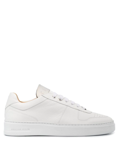 Philipp Plein Leather Low-top Sneakers In White