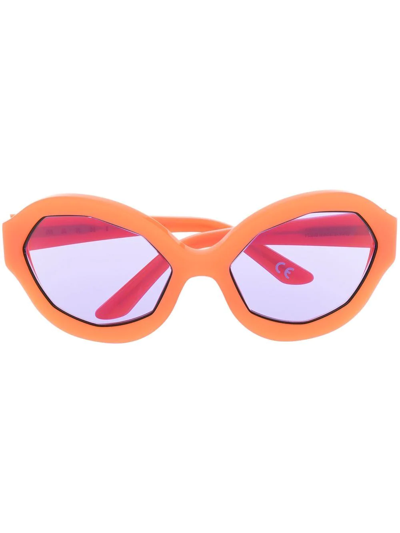 Marni Eyewear Geometric-frame Tinted Sunglasses In Orange