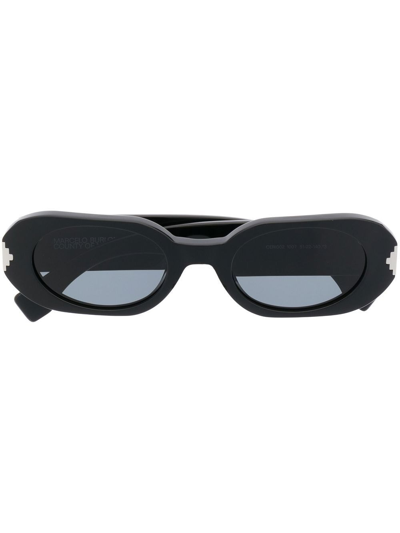 Marcelo Burlon County Of Milan Nire Round-frame Sunglasses In Schwarz