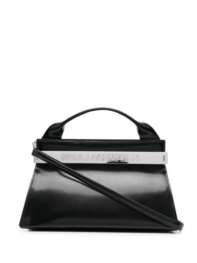 Karl Lagerfeld K/kross Leather Shoulder Bag In Black