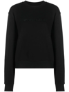 Woolrich Organic-cotton Long-sleeve Sweatshirt In Black