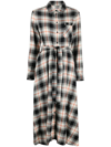 Woolrich Shirt Dress With Check Print In Schwarz