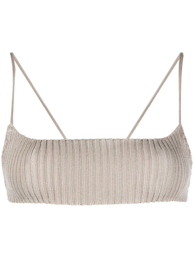A. Roege Hove Ribbed-knit Bralette In Nude