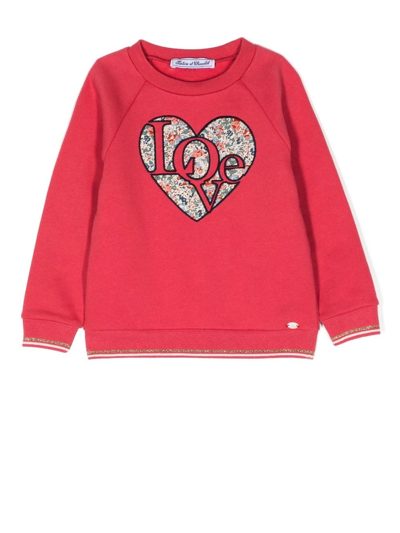 Tartine Et Chocolat Love Embroidered Sweatshirt In Rot