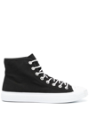 Acne Studios Ballow High Tag Sneakers In Black,off White