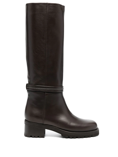 Peserico Tube Knee-high Boots In Brown