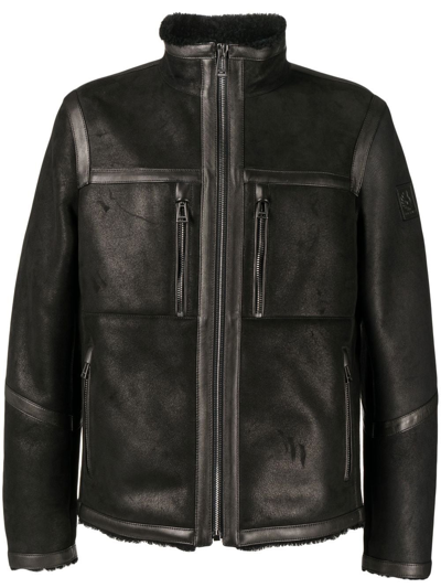 Belstaff Tundra Shearling Jacket In Black/black