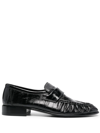 THE ROW RUCHED-DETAIL LEATHER LOAFERS
