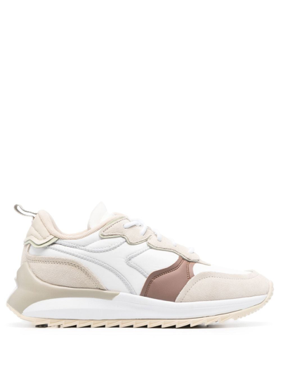 Diadora Panelled Lace-up Sneakers In Weiss | ModeSens