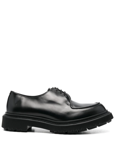 Adieu Type 124 Leather Derby Shoes In Black