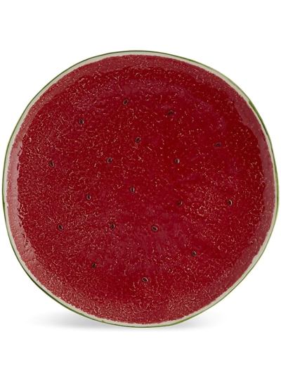Bordallo Pinheiro 'melancia' Centerpiece Plate In Red