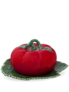 Bordallo Pinheiro Tomate Ceramic Butter Dish In Red