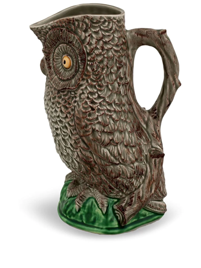 Bordallo Pinheiro Owl Pitcher In Brown