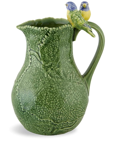 Bordallo Pinheiro 'cinerária' Bird Pitcher In Green