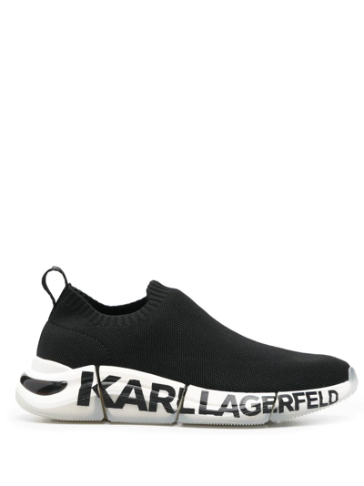 Karl Lagerfeld Logo-print Low-top Sneakers In Black