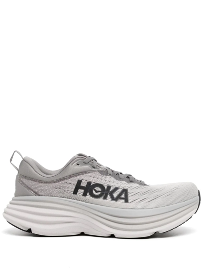 Hoka One One Appliqué-logo Low-top Sneakers In Grey