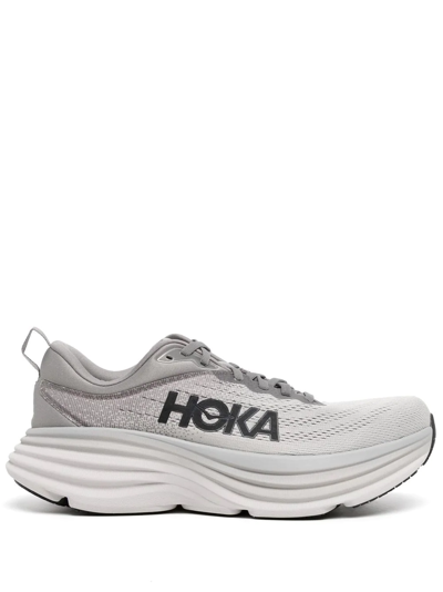 Hoka Outdoor Shoe Men Bondi 8 Sharkskin/harbor Mist In Gray