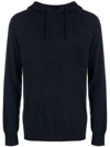 Emporio Armani Logo-embroidered Hoodie In Blau