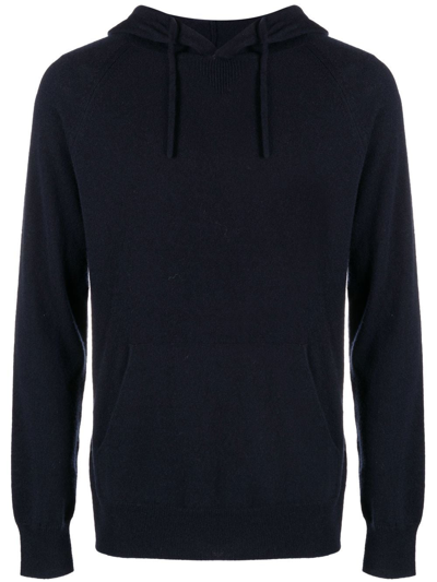 Emporio Armani Logo-embroidered Hoodie In Blue