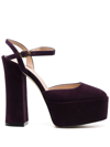 Stuart Weitzman Skyhigh Strapped Suede Platform Pumps In Violett