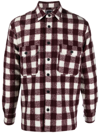 Destin Checked Wool-blend Shirt In Rot