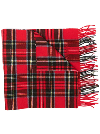 Church's Navy Boucle Sleeveless Midi Dress In Red Check