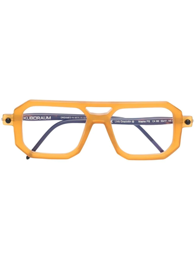 Kuboraum Square-frame Glasses In Orange