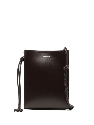 Jil Sander Tangle Leather Cross-body Bag In Black