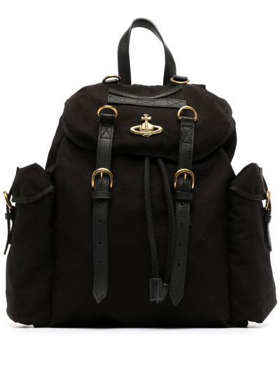 Vivienne Westwood Buckle-fastening Backpack In Schwarz