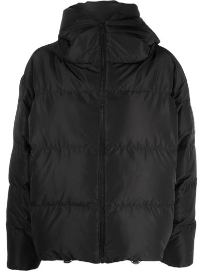 Bacon Logo-patch Padded Down Jacket In Black