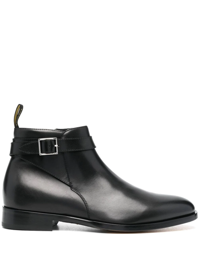Doucal's Buckle-detail Ankle Boots In Black