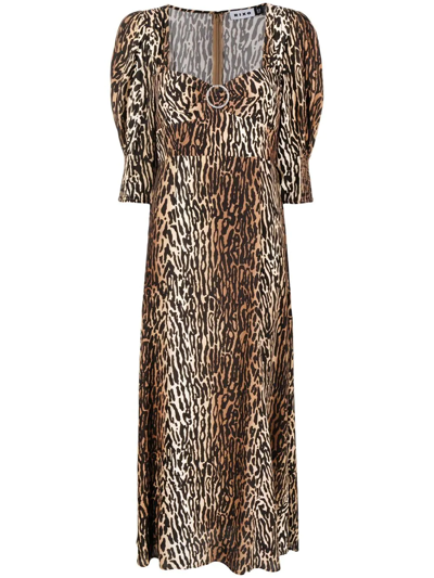 Rixo London Karen Leopard Midi-dress In Bohemia Leopard