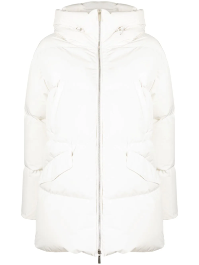 Moorer Hooded Quilted Padded Coat In Weiss