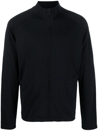 Zegna Zipped Wool Jumper In Blue