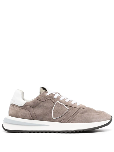 Philippe Model Paris Suede-leather Low-top Trainers In Grau
