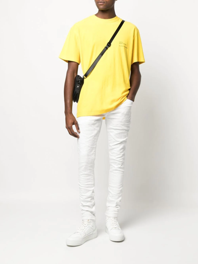 Purple Brand Logo-patch Skinny-cut Jeans In Weiss