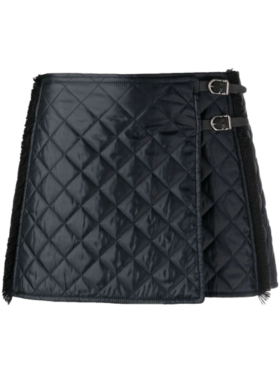 Durazzi Milano Quilted Wrap Mini Skirt In Black