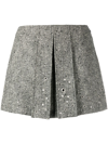Durazzi Milano Rivet-detail Pleated Mini Skirt In Grau
