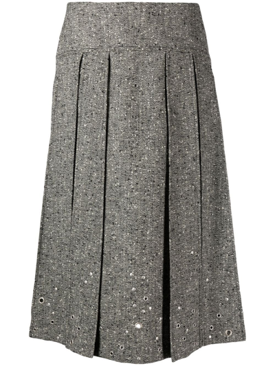 Durazzi Milano Pleated Mid-length Skirt In Grau