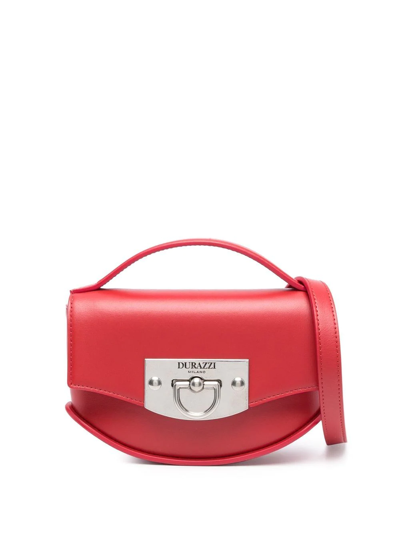 Durazzi Milano Flip-lock Leather Shoulder Bag In Rot