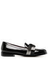 Kate Spade 24mm Bow-detail Leather Loafers In Schwarz